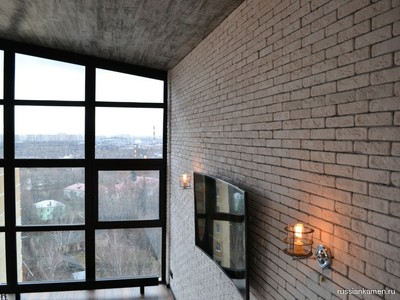 Кирпич Антик белый в интерьере 10
