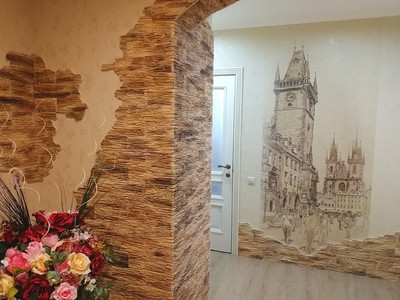 Сланец тонкослойный Каньон в отделке квартиры